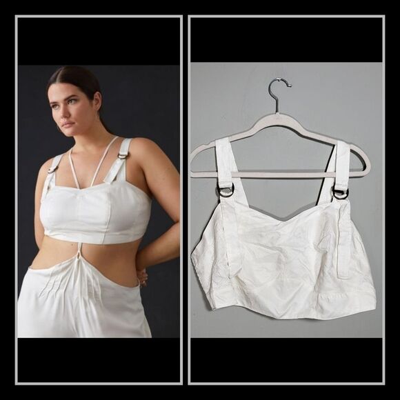 ANTHROPOLOGIE NWT Cropped Top | Size 2X | Ivory Tank - Picture 1 of 13